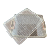 Cutie din plastic pentru transportul ramelor Dadant 1/1, transparenta, cu capac inclus 