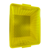 Cutie din plastic pentru transportul ramelor Dadant 1/1, galbena, cu capac transparent inclus