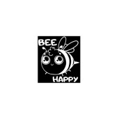 Stiker auto, albina, Bee Happy, culoare alba