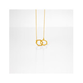 Colier arging placat cu aur, hexagon impletit