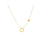 Colier arging placat cu aur, hexagon gol si plin