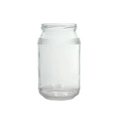 Borcan pentru miere cu albinuta si hexagoane, 900 ml