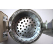 Afumător pentru albine din otel inoxidabil– cu burduf din canvas sintetic și răcitor din otel inoxidabil perforat, înălțime 31,5 cm - Lyson PREMIUM