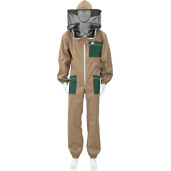 Combinezon apicol complet SAF Natura cu fermoar și mască detașabilă 