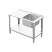 Masă de lucru din oțel inoxidabil pentru stupină cu chiuvetă, 1200 mm