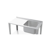 Masă de lucru din oțel inoxidabil pentru stupină cu chiuvetă, 1200 mm