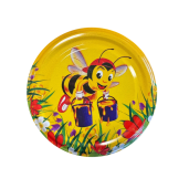 Cutie 700 bucăți - Capac metalic diametru 66 mm pentru borcane din sticlă și plastic – design apicol 