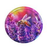 Capac metalic diametru 82 mm pentru borcane din sticlă și plastic – design apicol