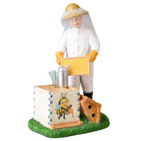 Figurină decorativă „Apicultor, stup deschis” 3D din rășină (RC001‑6)