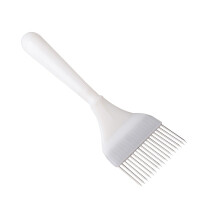 Furculita clasica cu dinti de inox drepti si maner de plastic