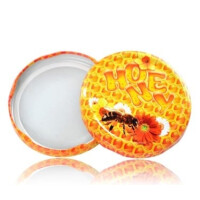 Capac borcan, twist-off 82, albina pe flori