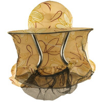 Mască apicolă, din bumbac, cu plasă de protecție sintetică și șnur de strângere la gât - (culori variate)