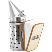 Afumător pentru albine din otel inoxidabil– cu burduf din canvas sintetic și răcitor din otel inoxidabil perforat, înălțime 31,5 cm - Lyson PREMIUM