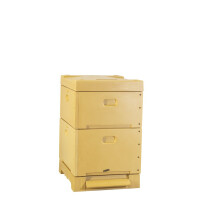 Stup 10 rame, din poliuretan, cu soclu antivarroa si tava reziduuri, corp Dadant 1/1, 1 x magazie 3/4, capac - FAROSTUP