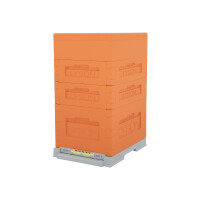 Stup Multi-frame, 10 rame Dadant, fund scund, corp 1/1, 2x corp 1/2, hranitor, capac scund, culoare Portocaliu