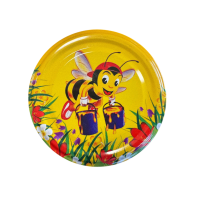 Capac metalic diametru 66 mm pentru borcane din sticlă și plastic – design apicol