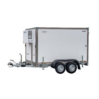 REMORCĂ FRIGORIFICĂ - capacitatea 2000 kg  - cu roata de rezervă, rampă și bandă de fixare